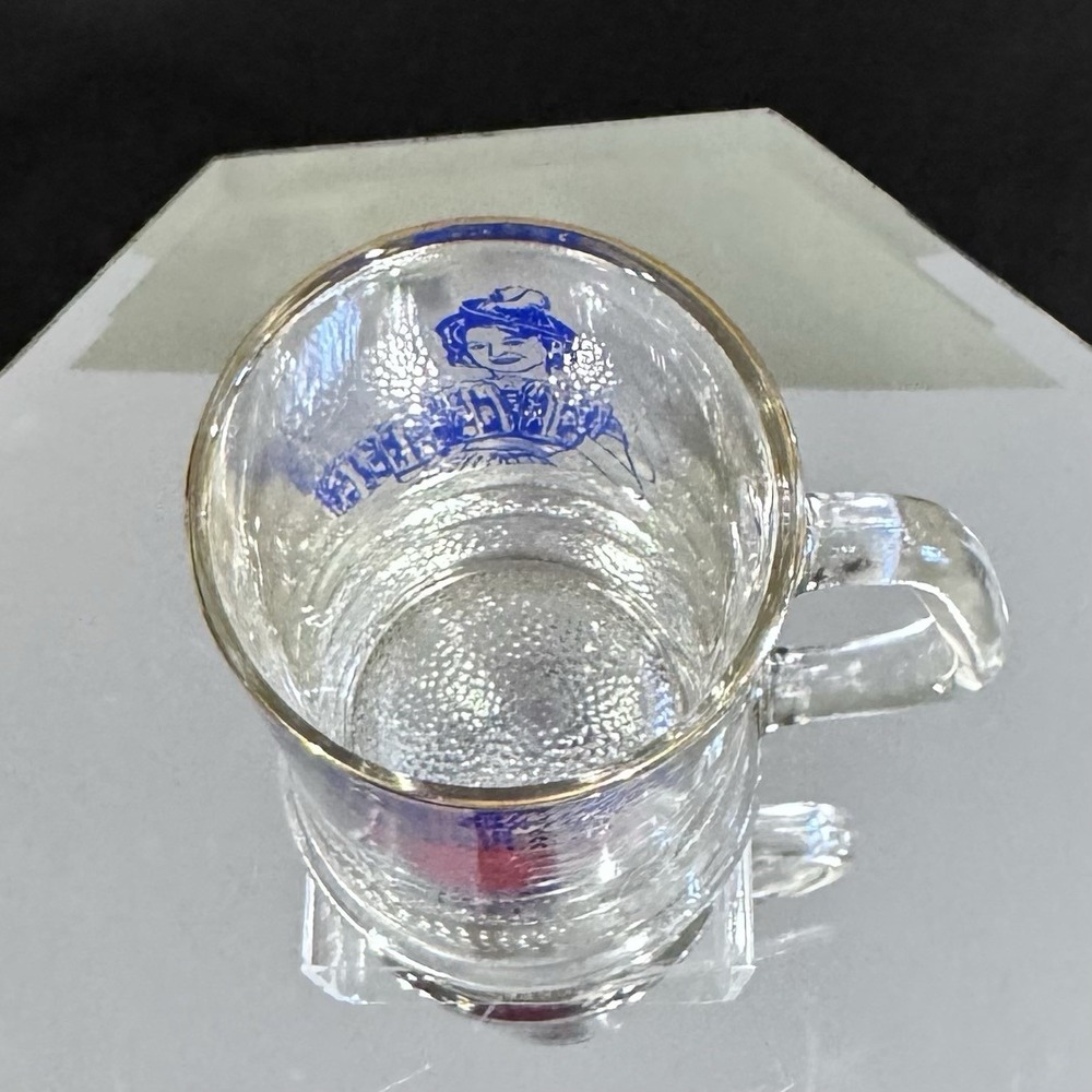 Vintage 1971 Gold Rim Clear Glass Weighted Textured Base Oktoberfest Beer Mug - Picture 4 of 9